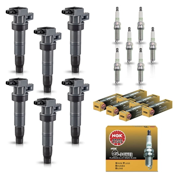 Set of 6 ISA Ignition Coils and NGK Spark Plugs Compatible with 2011-2018 Kia Sorento 3.5L V6 2012-2016 Hyundai Genesis 3.8L V6 Replacement for UF546 97390
