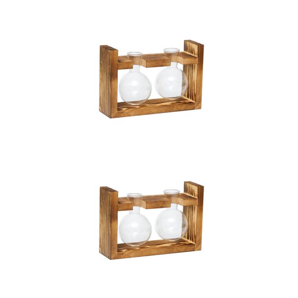 Matsuzay Terrario de plantas hidropónicas de madera, jarrón, maceta para el hogar, Base decorativa transparente, funda para jardín, Type1 NO1