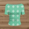 thumbnail image 5 of Aimik Casual Tee For Women Summer Fashion Print Crew Neck Short Sleeve T Shirt Comfort Slim Womens Tops, 5 of 6