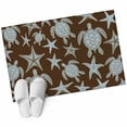 thumbnail image 2 of Marine Life Washable Small Entryway Area Rugs 2'x3', Vintage Blue Sea Turtles Starfish Black Background Low Pile Throw Rug Non-Slip Sturdy Edge Binding Carpet for Front Door Floor Room Entry, 2 of 9