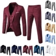 thumbnail image 3 of Mens Suit Slim 3 Piece Suit Business Wedding Party Jacket Vest & Pants Coat White L, 3 of 3