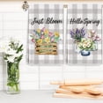thumbnail image 6 of Hello Spring Kitchen Towels Spring Floral Blossoms Dish Towel 18 x 26 Inch Gray White Buffalo Plaids Flower Hand Drying Tea Towel for Cooking Baking Cleaning Wipes, Set of 2, 6 of 6