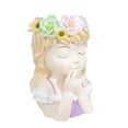 thumbnail image 3 of Plantas con cara de niña, contenedor, maceta, decoración de escritorio, ojos cerrados, niñas púrpura, 3 of 9