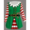 thumbnail image 4 of Plus Size Christmas Casual Outfits Set, Women's Plus Graphic & Stripe Print Long Sleeve Peplum Top & Leggings Outfits Two Piece Set, 4 of 5