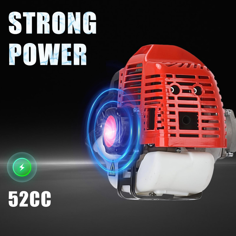 Floseru Gas Weed Wacker, 52cc 2-Stroke Grass Trimmer Petrol String Trimmer, Gas Powe Lawn Trimmers Strong Powerful Weed Eater Full Functioning Garden Tool for Home Yard Garden