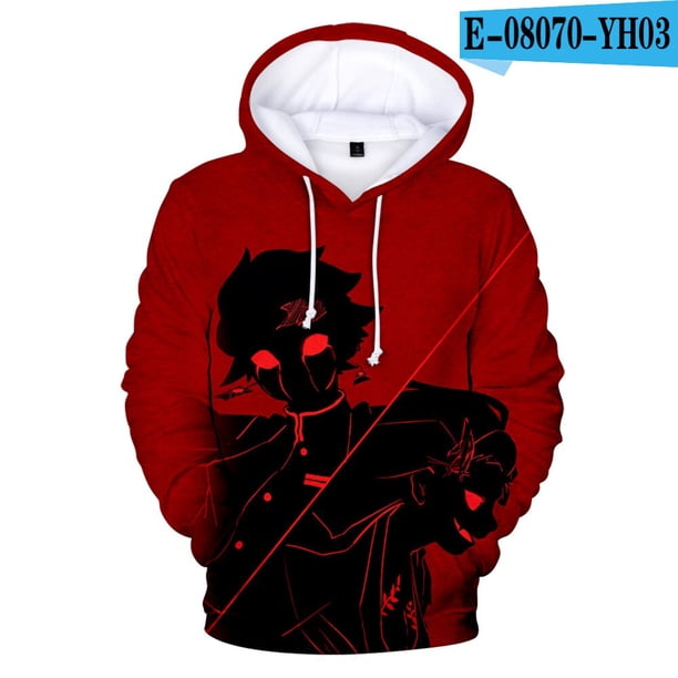 Sudaderas con capucha de Demon Slayer para Halloween, chaqueta informal para niños y adultos, tamaño Kamado Tanjirou Nezuko, jersey de Cosplay Unisex04Niños160 Deng Xun unisex