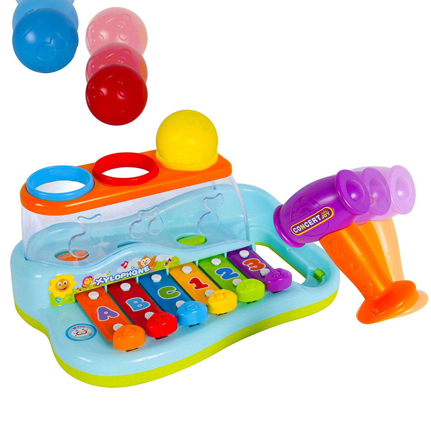 Liberty Imports Rainbow Xylophone Piano Pounding Bench for Kids with