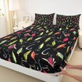 thumbnail image 3 of Feelyou Cartoon Pike Fish Full Size Sheets, Rustic Fishing Hook Bed Sheets, Teens Kids Boys Girls Sheet Sets, Super Cozy Room Decor, 4pcs, 3 of 7