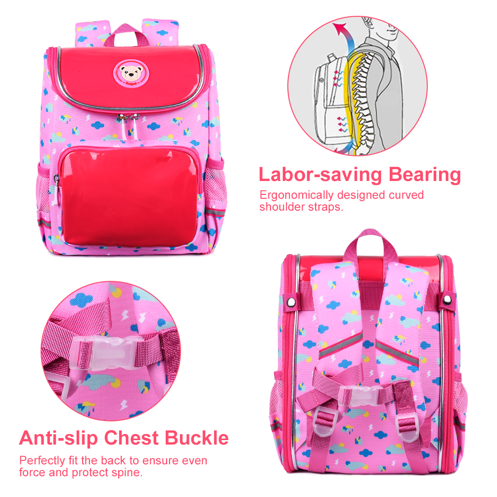 Vbiger School Bag for Boys & Girls 12inch Backpack for Boys and Girls Lightweight Preschool Backpack Kids Backpack School Bag Waterproof Student Backpack for Children,Pink - image 4 of 6