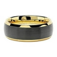 thumbnail image 4 of Tungsten Rings for Men Women Wedding Band Black Matte Gold Dome Edge Sizes 6-16 (Tungsten, 6.5), 4 of 6