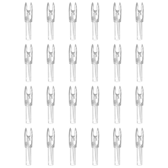 Uxcell Archery Arrows Nocks, Arrow Shaft Plastic Nocks Replacement Archery Arrows Tail Accessory 24 Pack Inside Diameter 4.2 mm Clear White - for (Hunting/Shooting/Compound/Recurve Bow)