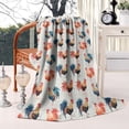 thumbnail image 2 of Light Gray Chicken Rooster Pattern Blanket,Comfortable Soft Flannel Throw Blanket,All Season,Warm Lightweight Blankets for Sofa Bed Couch Living Room Chair,60"x80", 2 of 4