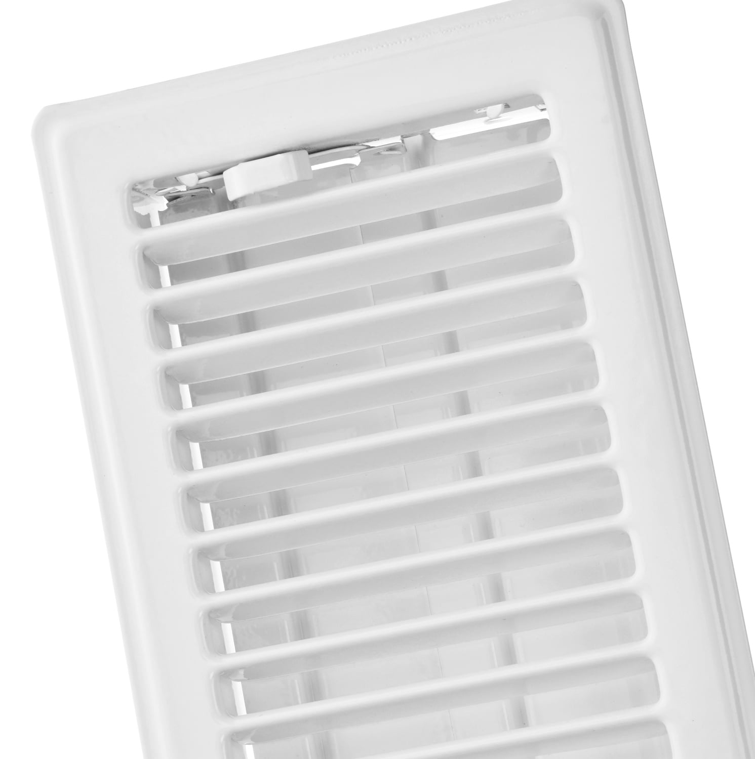 (5 pack) Imperial 4-inch x 12-inch White Steel Painted Louvered, Floor Register, Rectangular, Household Vent Cover