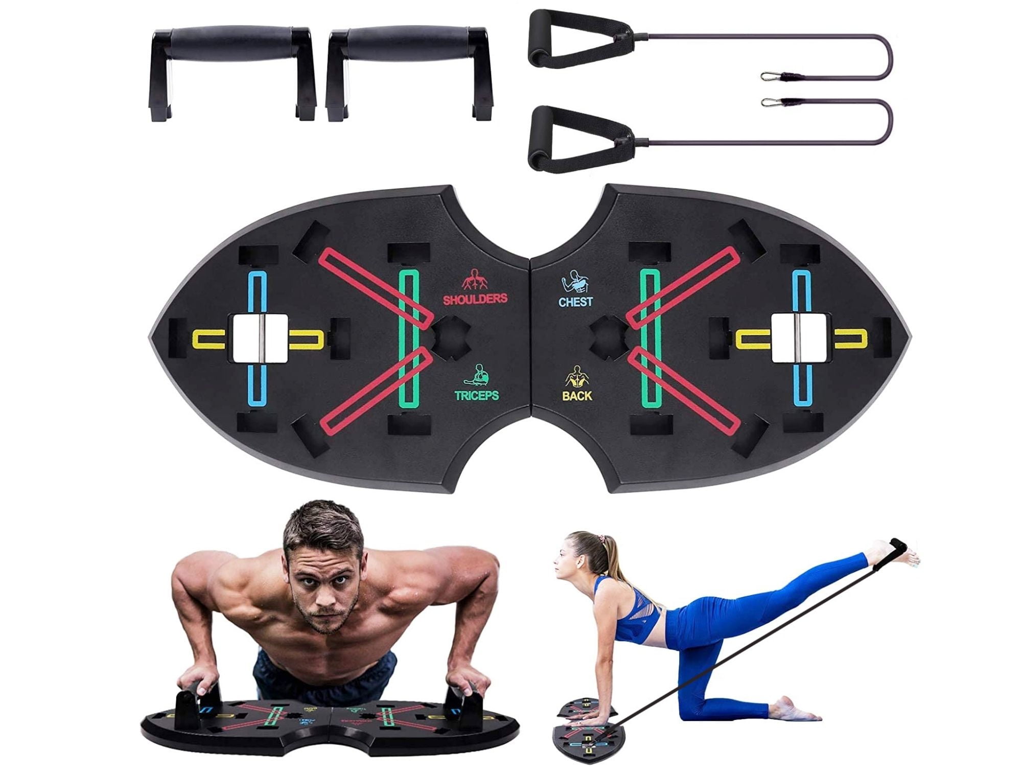 Foldable Push up Board. Push up Rack. 14 In 1 Push-up Rack Board. Push up Board Training. Back station