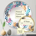thumbnail image 3 of Designart "Futuristic Geometry in Blue and Purple" Geometric Polka Dot Round Wall Mirror - Oval Printed Decorative Mirror - Multiple Color Options, 3 of 5