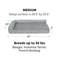 thumbnail image 3 of FurHaven Pet Products Plush Fur & Almond Print Cooling Gel Memory Foam Deluxe L-Chaise Pet Bed for Dogs & Cats - Gray Almonds, Medium, 3 of 15
