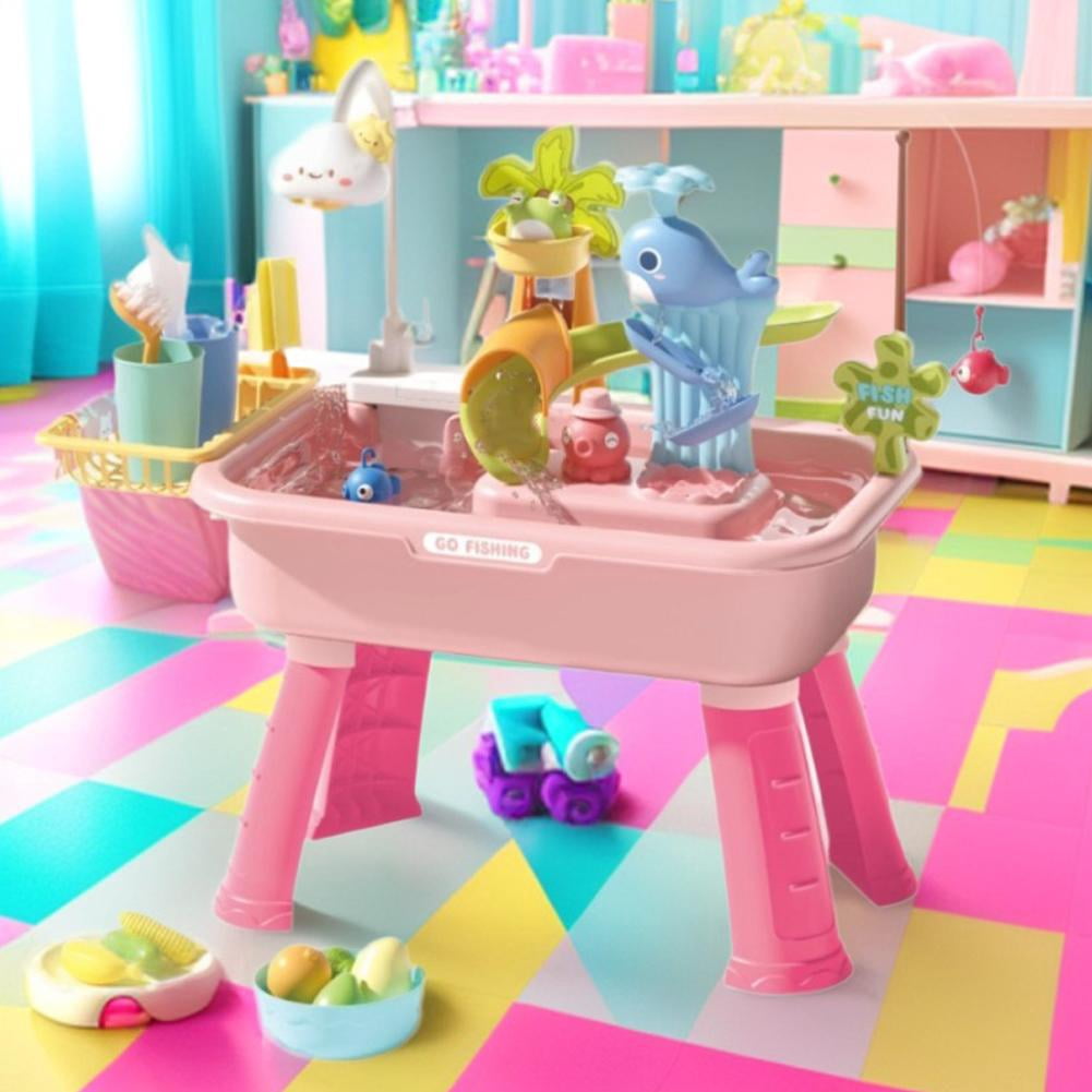 AGIUFGS Water Play Table with Faucet and Slides, Festive Holiday Designs, for Home Use