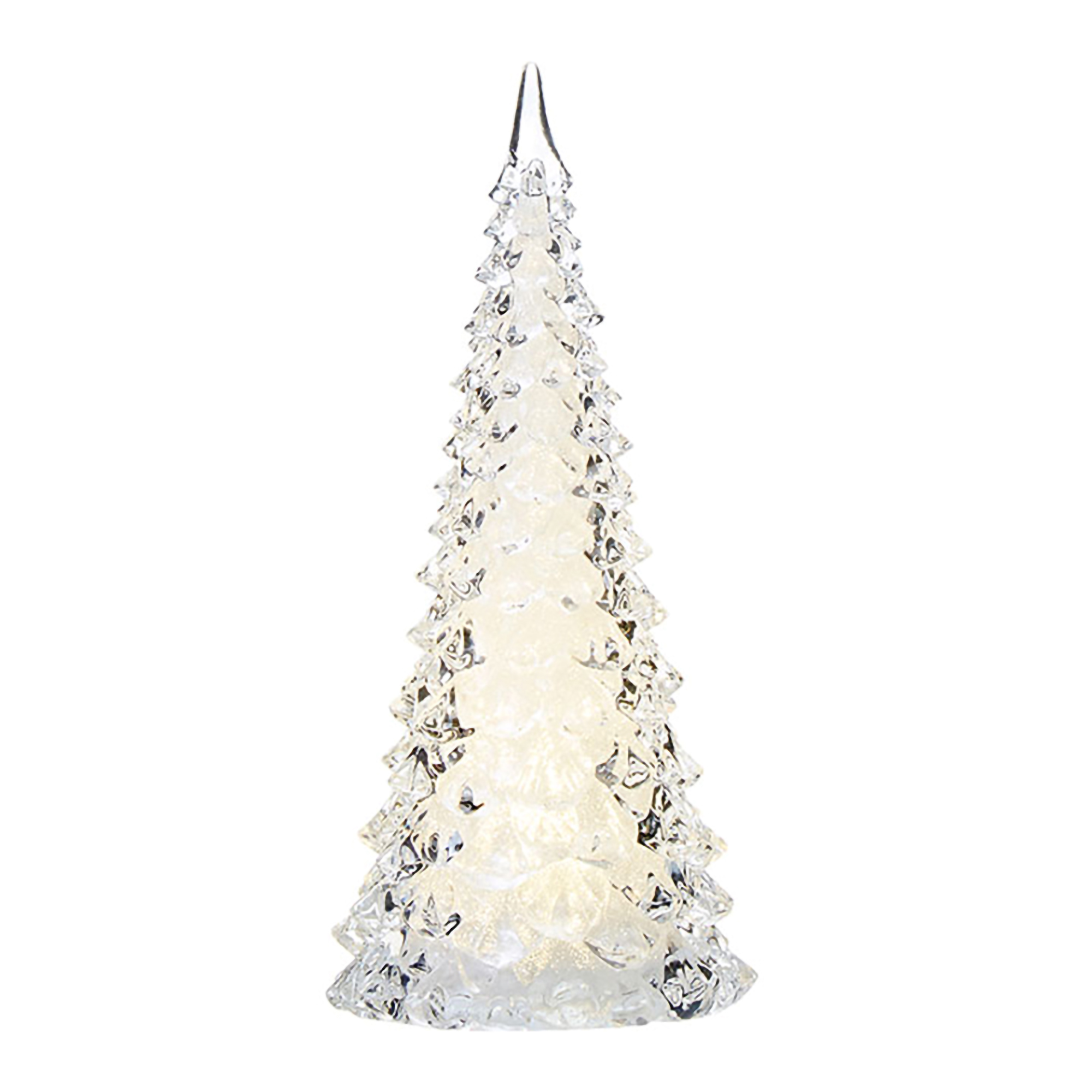Chic Crystal Clear Lighted Christmas Tree 9.5 inch Acrylic Decorative