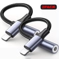 thumbnail image 1 of 2Pcs Headphones Adapter For IPhone Audio Adapter Cable To 3.5mm Jack Adapter Aux Audio Accessories Headset Splitter Adaptor, 1 of 4