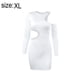 thumbnail image 2 of Laklulu Mini vestido de club sexy con un hombro sin mangas y fruncido, XL, 2 of 6