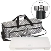 Angle View: Luxja Bag for Silhouette Cameo 3, Carrying Case for Cutting Machine and Accessories, Compatible with Cricut Explore Air (Air2), Cricut Maker and Silhouette Cameo 4, Gray Dots