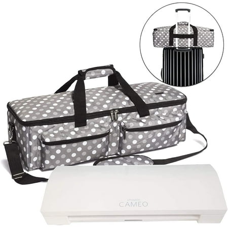 Luxja Bag for Silhouette Cameo 3, Carrying Case for Cutting Machine and Accessories, Compatible with Cricut Explore Air (Air2), Cricut Maker and Silhouette Cameo 4, Gray Dots