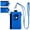 Blue, variant on RFID Travel Wallet with Lanyard, Minimalist Zipper Small Wallet with ID Card Holder, Keychain for women&men ID, Cash, Keys（ElectricBlue+SkyBlue）