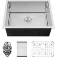 thumbnail image 4 of Undermount Kitchen Sink  Gauge Stainless Steel Single Bowl with Bottom Grid  Sound Dampening -Condensation Pad  Brushed Finish for Bar  Prep  Utility Sink, 4 of 4
