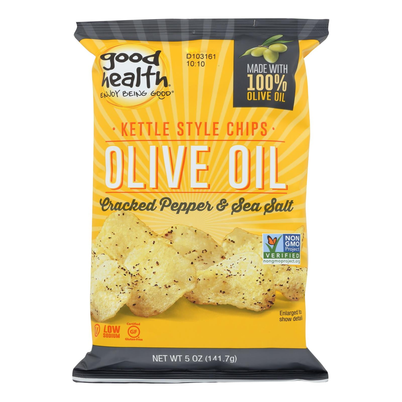 Good Health Inc Kettle Style Olive Oil Potato Chips Cracked Pepper Sea