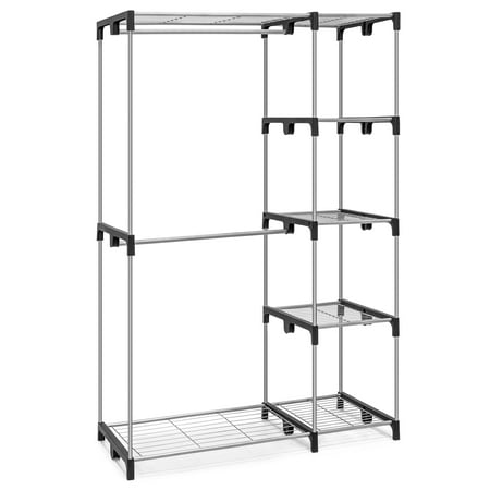 Best Choice Products 68in Double Rod Freestanding Closet Storage Organizer,