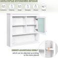thumbnail image 6 of 32-Inch White Wall-Mounted Bathroom Cabinet | Ideal for Kitchen, Bedroom, Hallway Storage | Durable MDF and Clear Glass Reflection | Eliminate Clutter in Various Rooms, 6 of 6