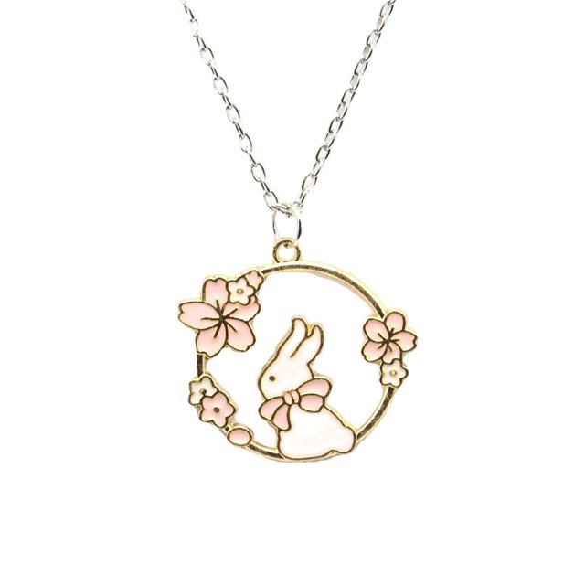 Collar lindo del conejo de la cereza Guirnalda Estética Moda Niñas Senior Sentido 100 Colocación Decoración