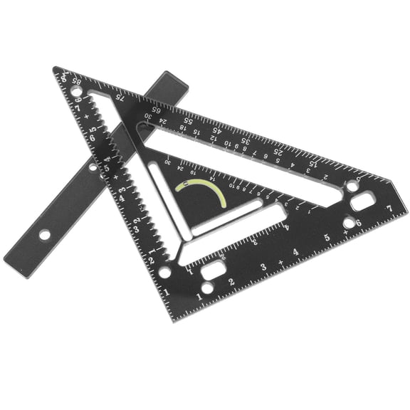 ETEREAUTY 1Set Professional Black Carpenter Square Ruler Acrylic Tool for Accurate Woodworking