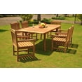 thumbnail image 4 of Teak Dining Set: 6 Seater 7 Pc: 94" Double Extension Dining Rectangle Table And 6 Devon Arm/Captain Chairs Outdoor Patio Grade-A Teak Wood WholesaleTeak #WMDSDVq, 4 of 6