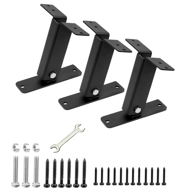 Soportes para elevador de techo Soporte de elevador de techo Marco estable negro Soportes de soporte de pérgola de ángulo ajustable para pérgolas 3 piezas