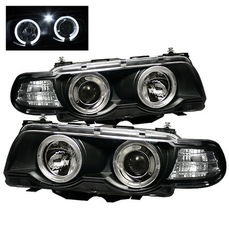 For 99-01 BMW 740i 4dr E38 (w/ HID Only) Sonar Halo Projector Headlights (Black) YD-PRO-BMWE3899-HID-HL-BK