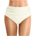 thumbnail image 1 of Women's Summer Solid Color Pleated Beach Swim Trunks - Double - Layered, Polyester, Elastic, Suitable for Beach and Vacation, 1 of 5