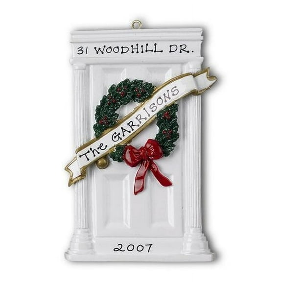 Door with Wreath Personalized Christmas Ornament DO-IT-YOURSELF