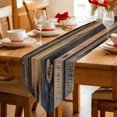 thumbnail image 2 of Black Brown Board Table Runner Linen Burlap Table Runner 72 Inches Long Vintage Chic Shabby Wooden Grain Dresser Scarves for Kitchen Island Coffee Dining Party Wedding Banquet Holiday Decor 14"x72", 2 of 8