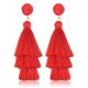 thumbnail image 1 of Pendientes de borla en capas de colores, pendientes colgantes con borlas bohemias en niveles para mujeres, adolescentes, niñas, regalo de Navidad y San Valentín (rojo) Rojo Verde, 1 of 3