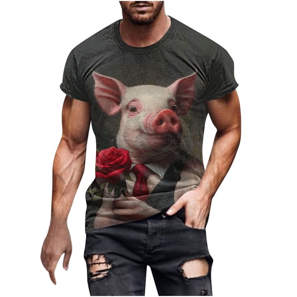 Camisetas de Manga Corta para Hombre Imprimir Casual Camiseta de Cuello Redondo, Camisetas de Manga Corta para Hombre Casual