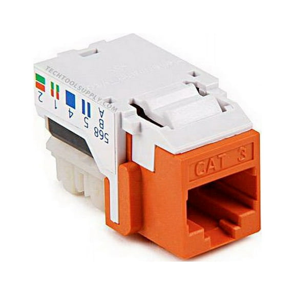 Cat3 RJ11 Quickport Insert - Orange, RJ11FC3-ORN