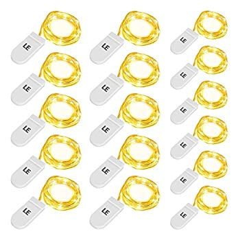 LE Fairy Light Battery Operated, Warm White, 3.3ft 20 Micro Starry LED, Waterproof Decorative Cooper Wire String Light for Indoor...