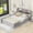 Antique Gray, variant on Twin Size Adjustable Bed Base, Wood Twin Size Platform Bed with Built-in LED Light, Multi-functional Headboard, Guardrail and 2 Drawers, Gray, Gray Bed Frames,Solid Wood+Mdf Platform Bed Frames