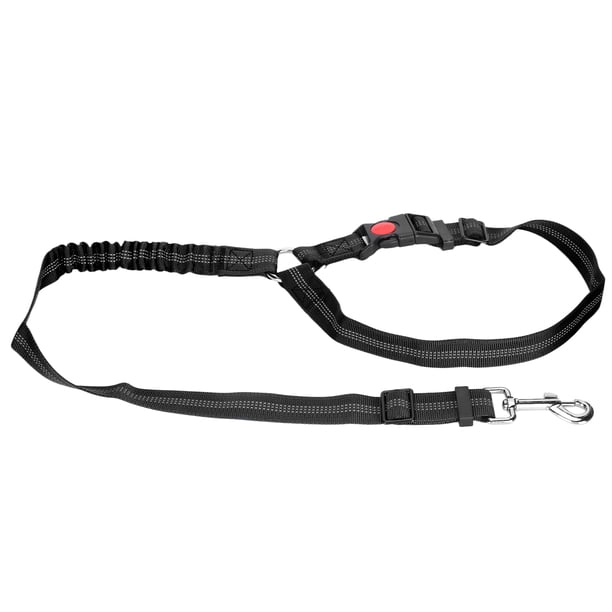 Cinturón de seguridad con reposacabezas ajustable para mascotas, correa de seguridad reflectante de nailon para perro, color negro