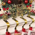 thumbnail image 3 of Christmas Stocking Holder, Mantel Hook Golden Color Snowflake Tree Holiday Decoration Xmas Gift Bag Sock, 3 of 5
