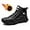 Black Plus Velvet, variant on Men's Retro Microfiber Leather Anti Slip Casual Ankle Boots,Hiking Climping Booties with foot arch pad Cushioning Property,New Fall and Winter Plus Water Resistant Outdoor Trekking Shoes