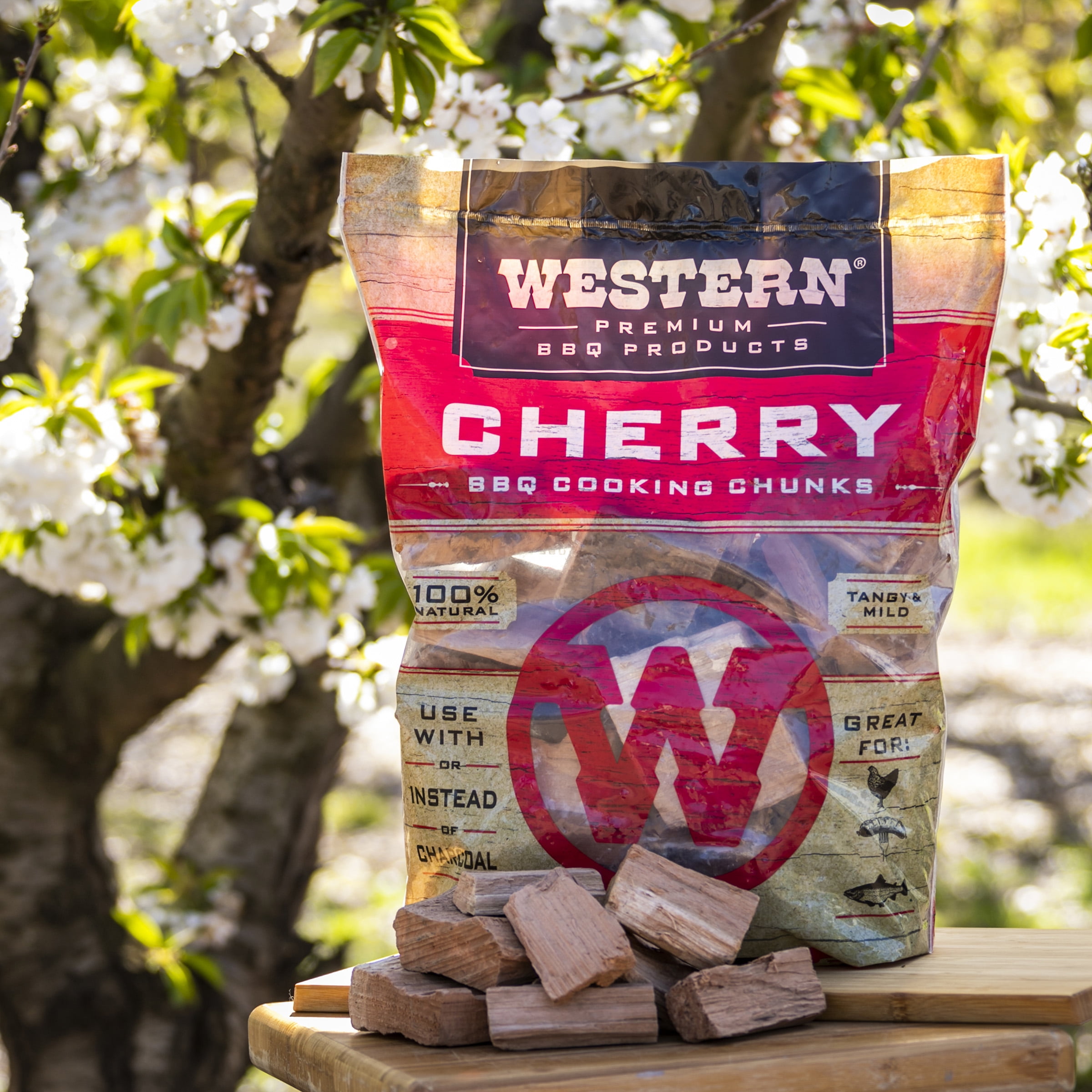 Western Premium Cherry BBQ Cooking Chunks, Wood Chips for Western Premium Cherry BBQ Cooking Chunks, Wood Chips for