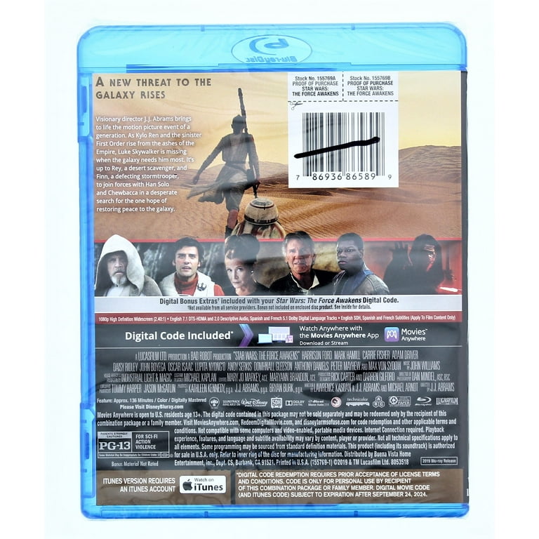 Star Wars: Episode VII: The Force Awakens (Blu-ray), Disney, Sci