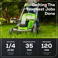 thumbnail image 3 of Greenworks 40V 17" Cordless Push Lawn Mower, 4.0 AH Battery and Charger Included [75+ Compatible Tools], 3 of 10